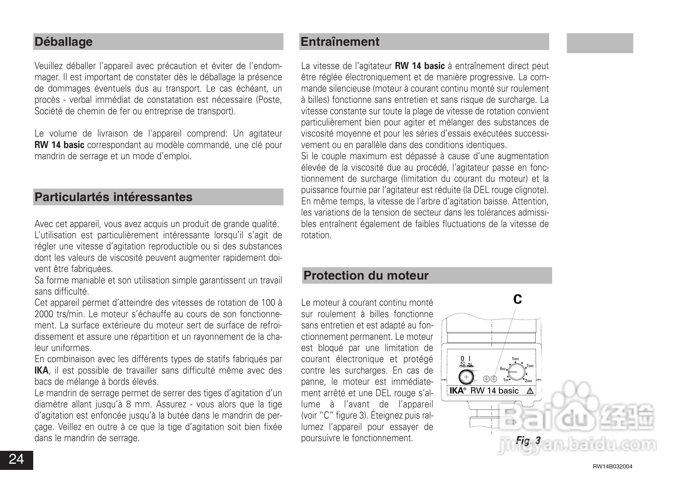 IKA RW14基本型顶置式电子搅拌器使用说明书:[3]