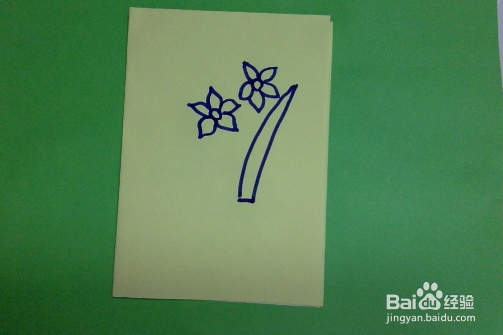 简笔画怎样画水仙花的画法简单儿童启蒙学画水仙