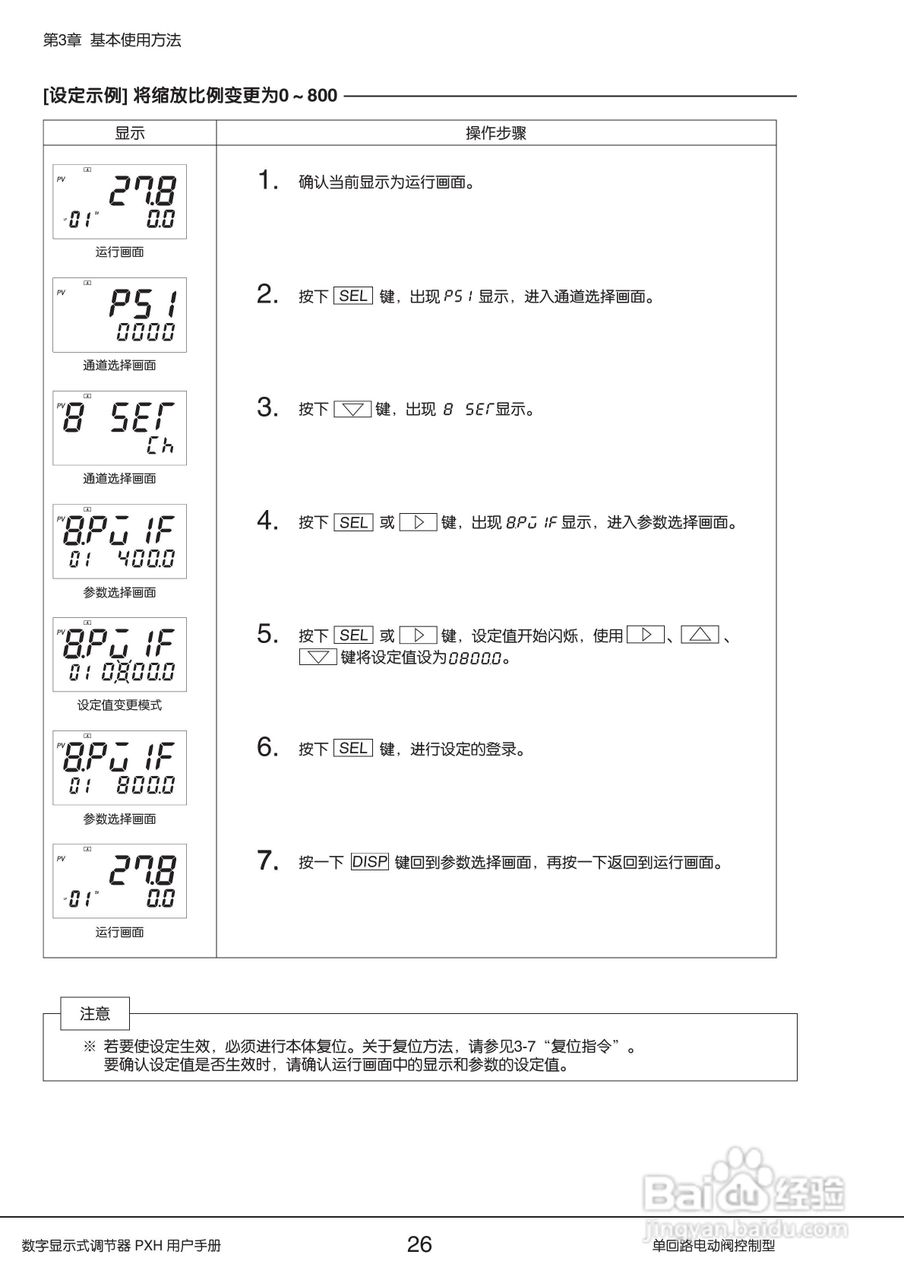 富士PXH电动阀控制型数字显示式调节器操作手册:[3]