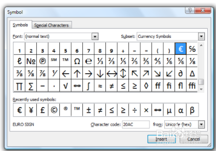 如何将字符和符号插入Excel