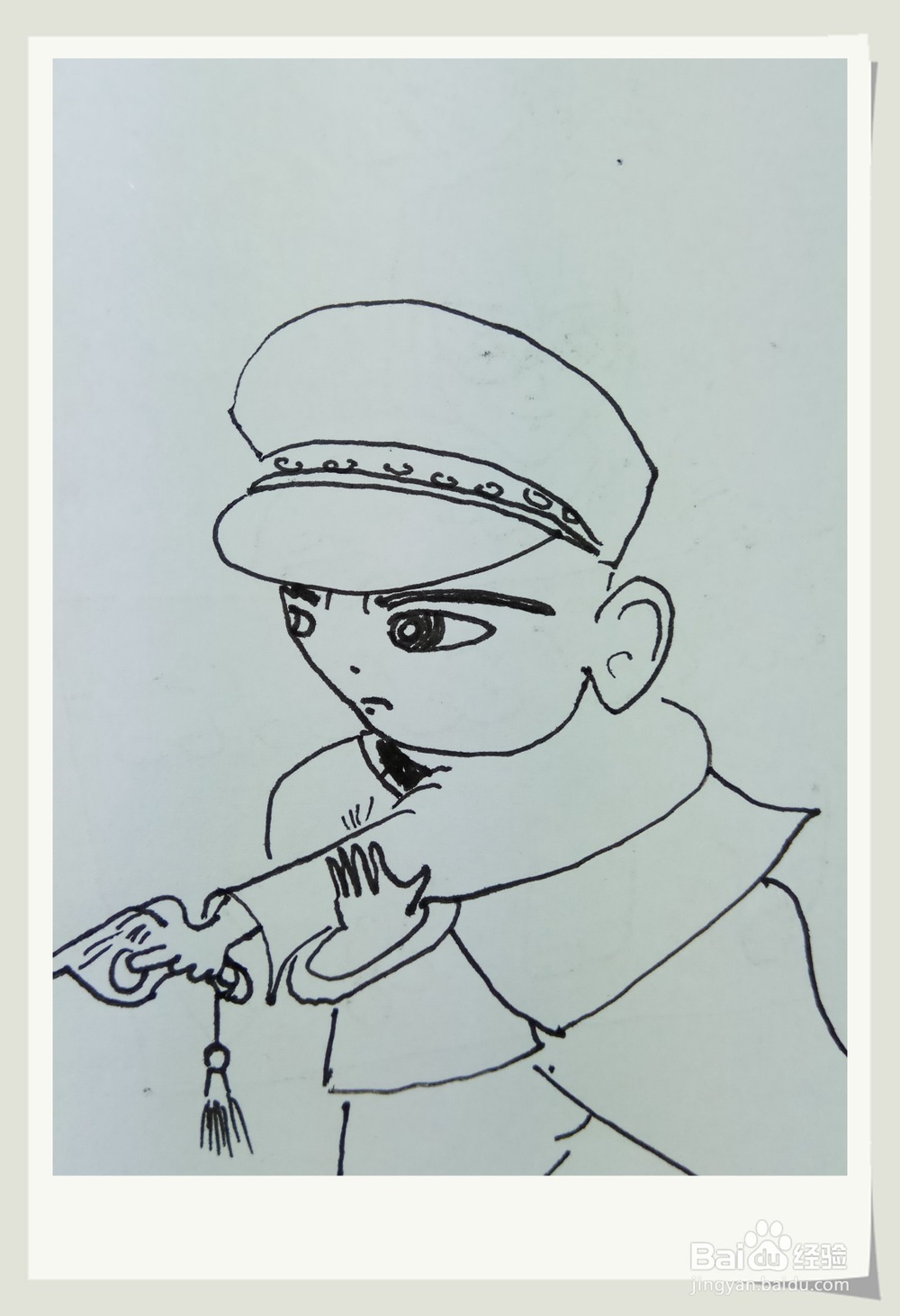 怎样画钢笔画“小警官”