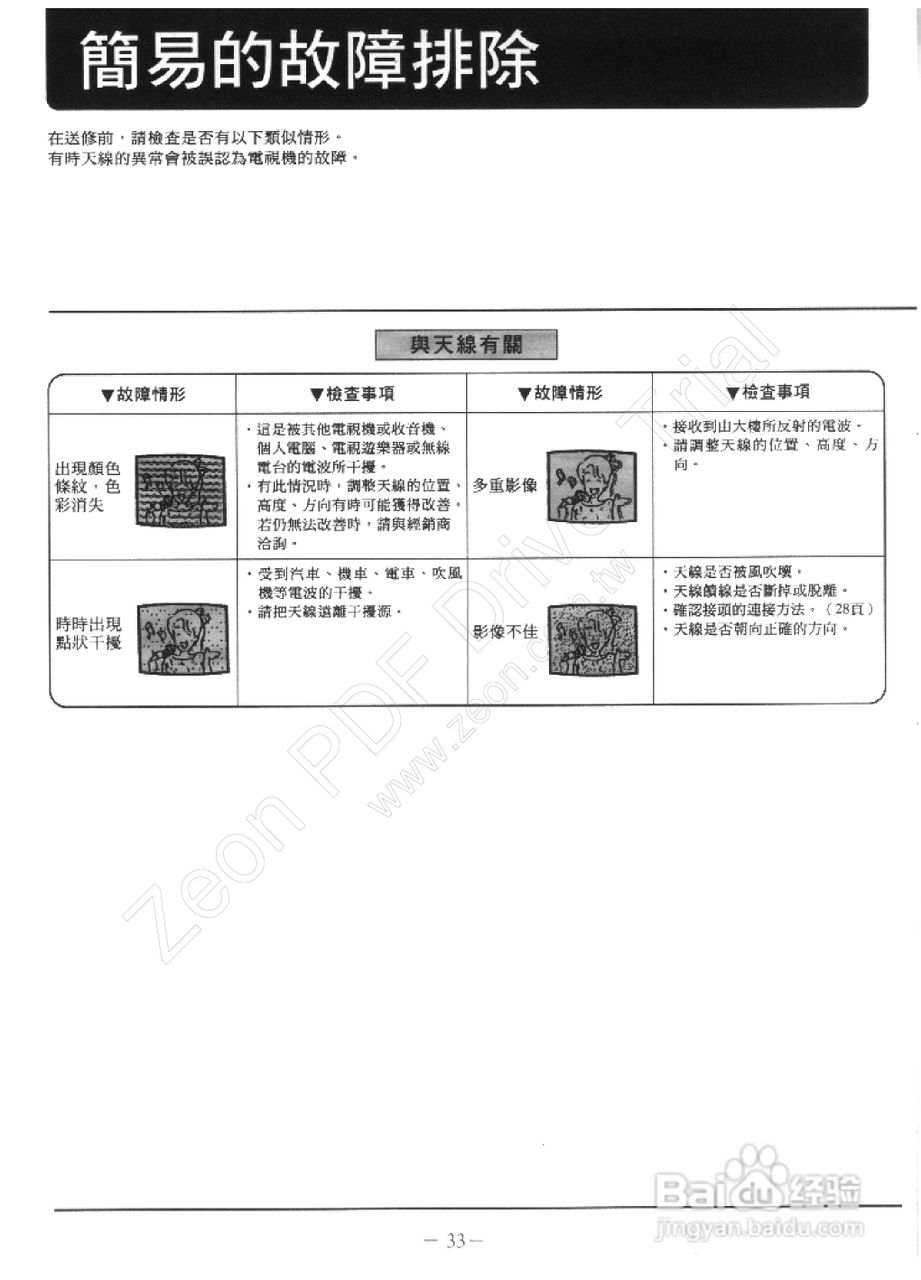 歌林CT-34FV2型电视机使用说明书:[4]