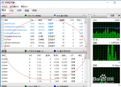 Windows 10操作系统如何使用系统资源监视器