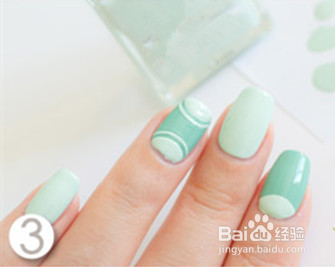 薄荷色美甲步骤