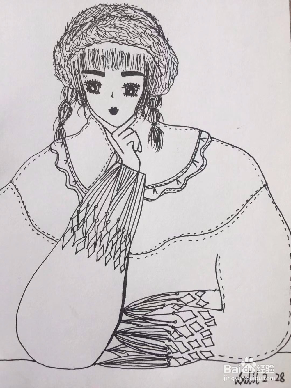 dxdll手绘之沉思的女孩