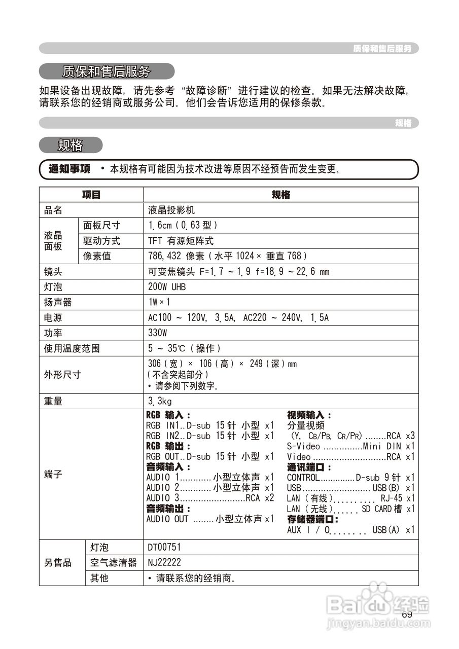 日立 CP-X268A投影机说明书:[9]