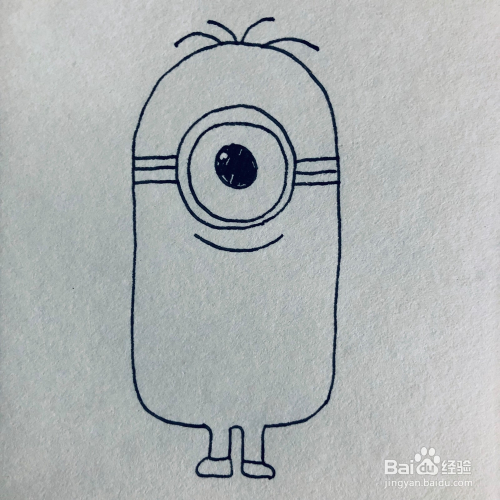 怎么绘画可爱的小黄人卡通简笔画？