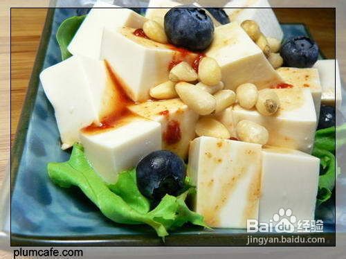 辣调生菜松子嫩豆腐的做法