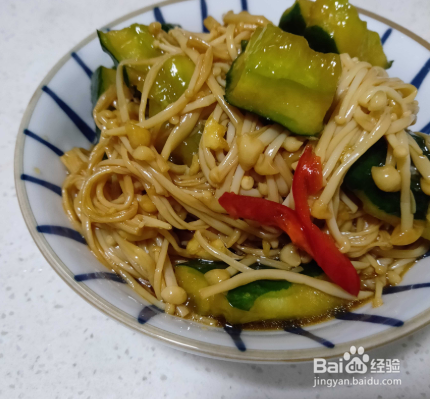 凉拌黄瓜金针菇