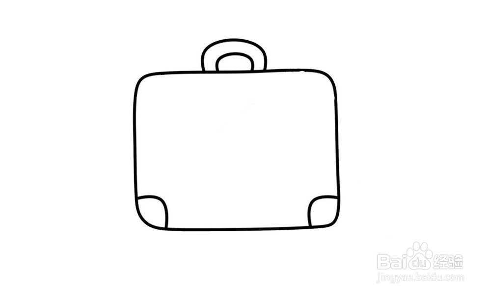 如何画出一个红色皮箱？