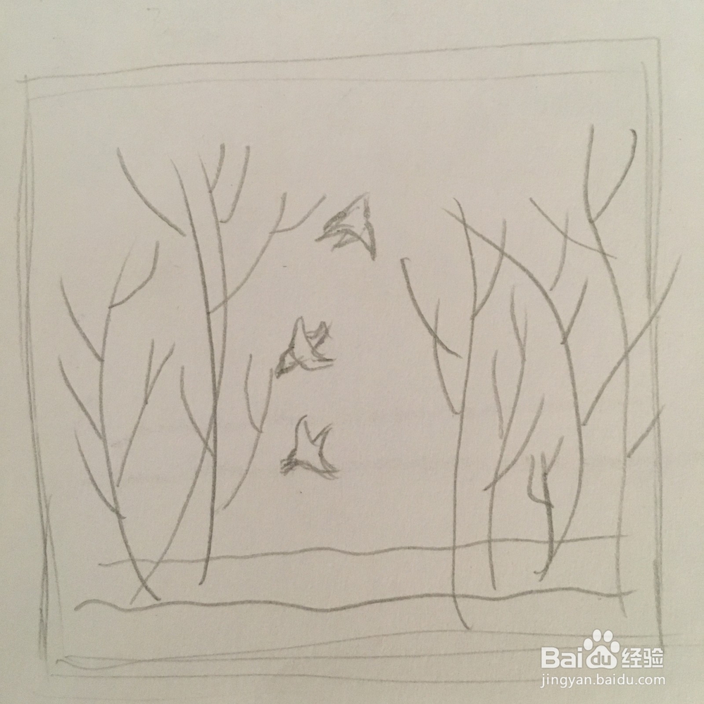鸟语花香的树林怎么画