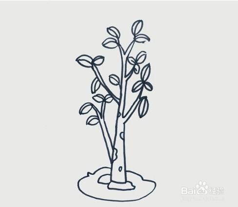 如何画茁壮生长的小树