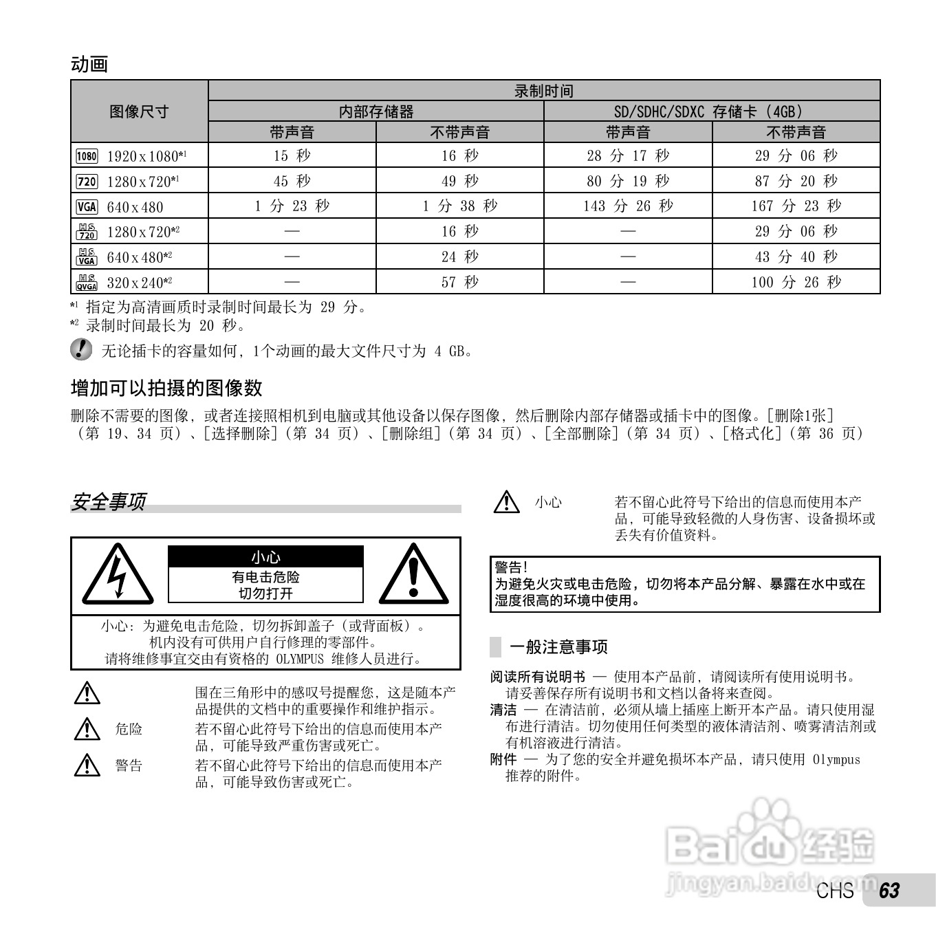 奥林巴斯SP-820UZ数码相机说明书:[7]
