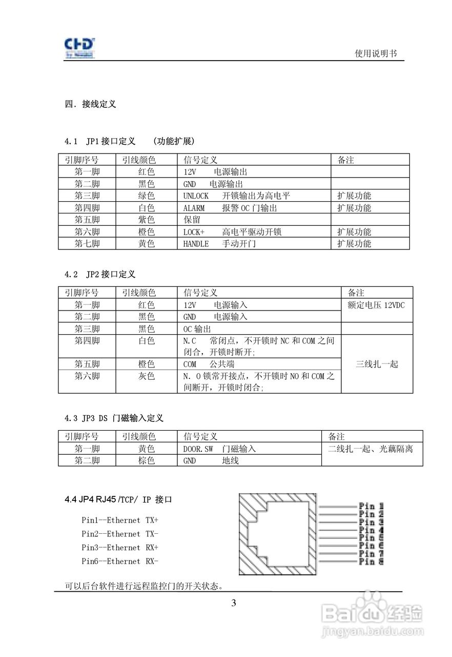 纽贝尔CHD803MOX-E以太网嵌入式门禁使用说明书