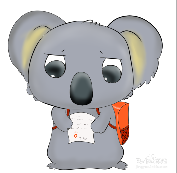 简笔画--Q版惶恐的考拉画法