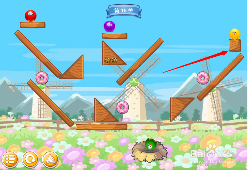 小游戏泡泡鸟历险记第16关