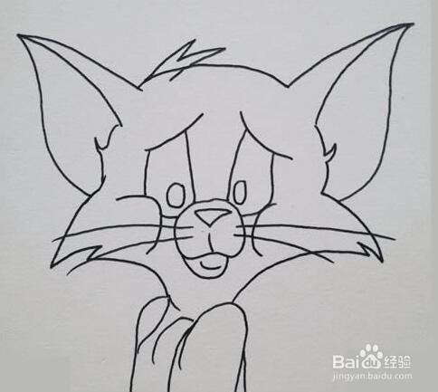 汤姆猫简笔画步骤图