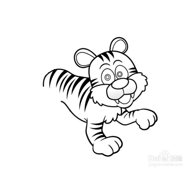 如何画卡通老虎的简笔画？