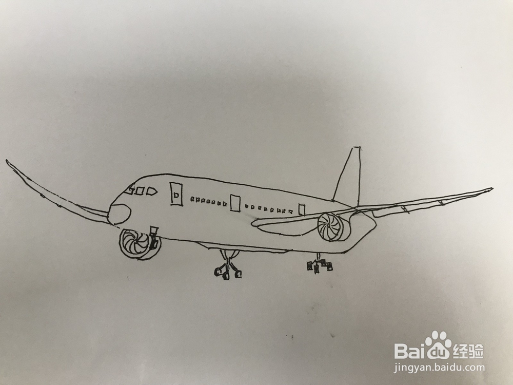 画一个简易飞机客机2