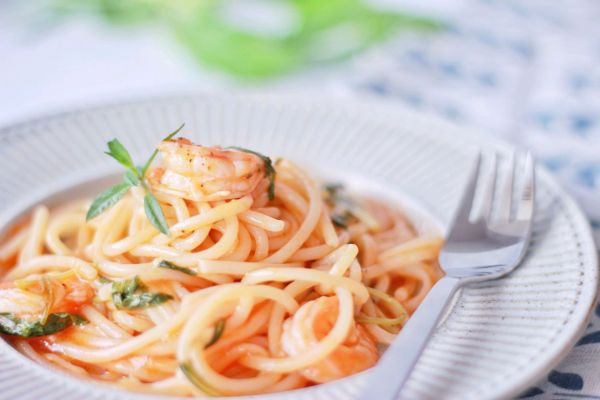 茄汁虾仁拌意大利面