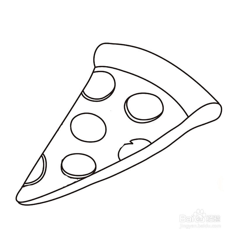 简笔画亲子披萨的画法
