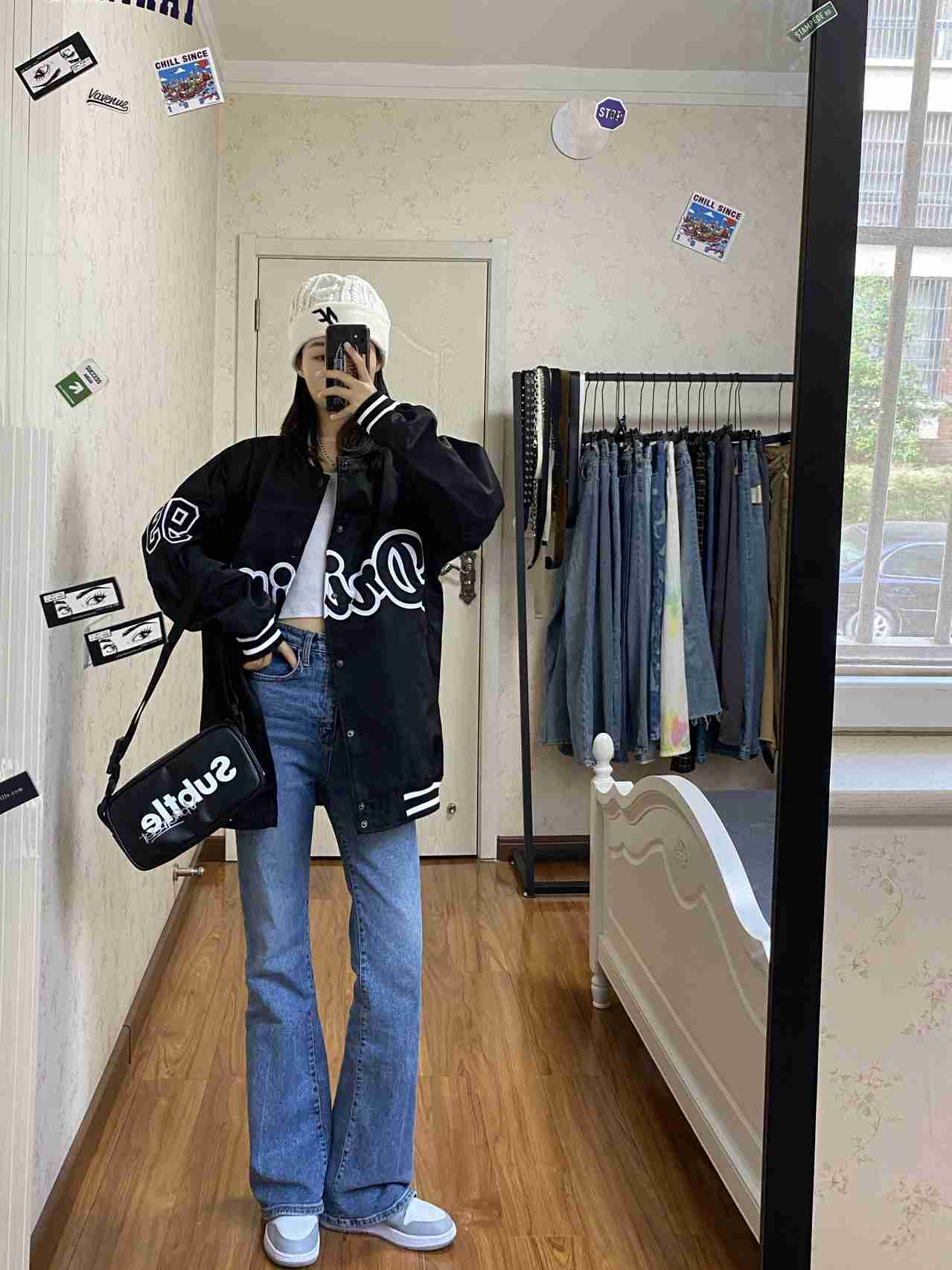 早秋超A酷女孩穿搭|小个子的经典黑白