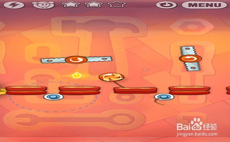 手机游戏割绳子level9-8三星攻略