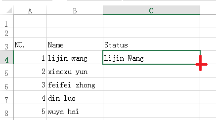 EXCEL 如何将输入的英文姓名首字母大写
