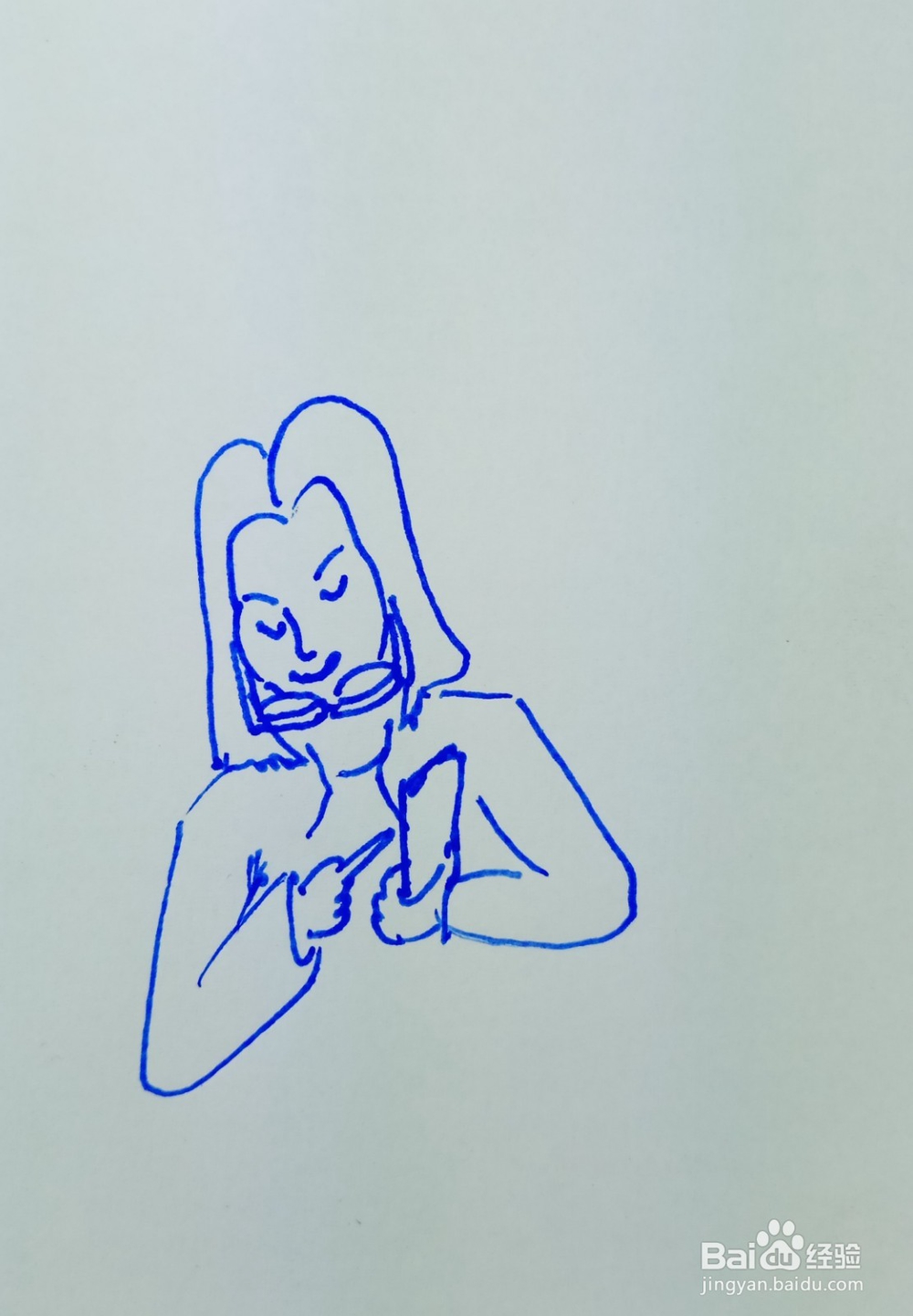 怎样画儿童简笔画走路点手机