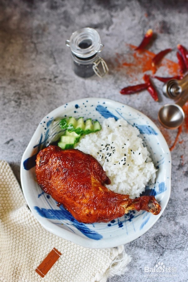 奥尔良鸡腿饭