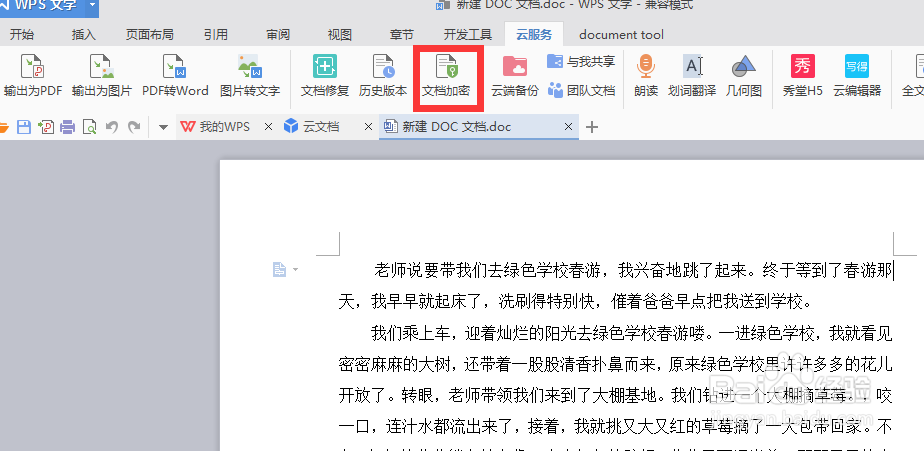 怎样对文档进行加密？