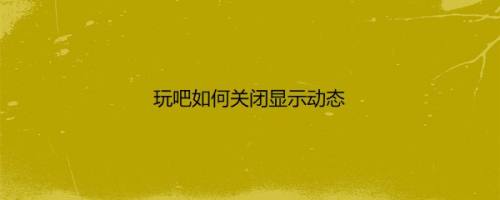 玩吧如何关闭显示动态