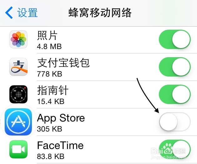 怎么才能禁止iPhone用流量更新软件