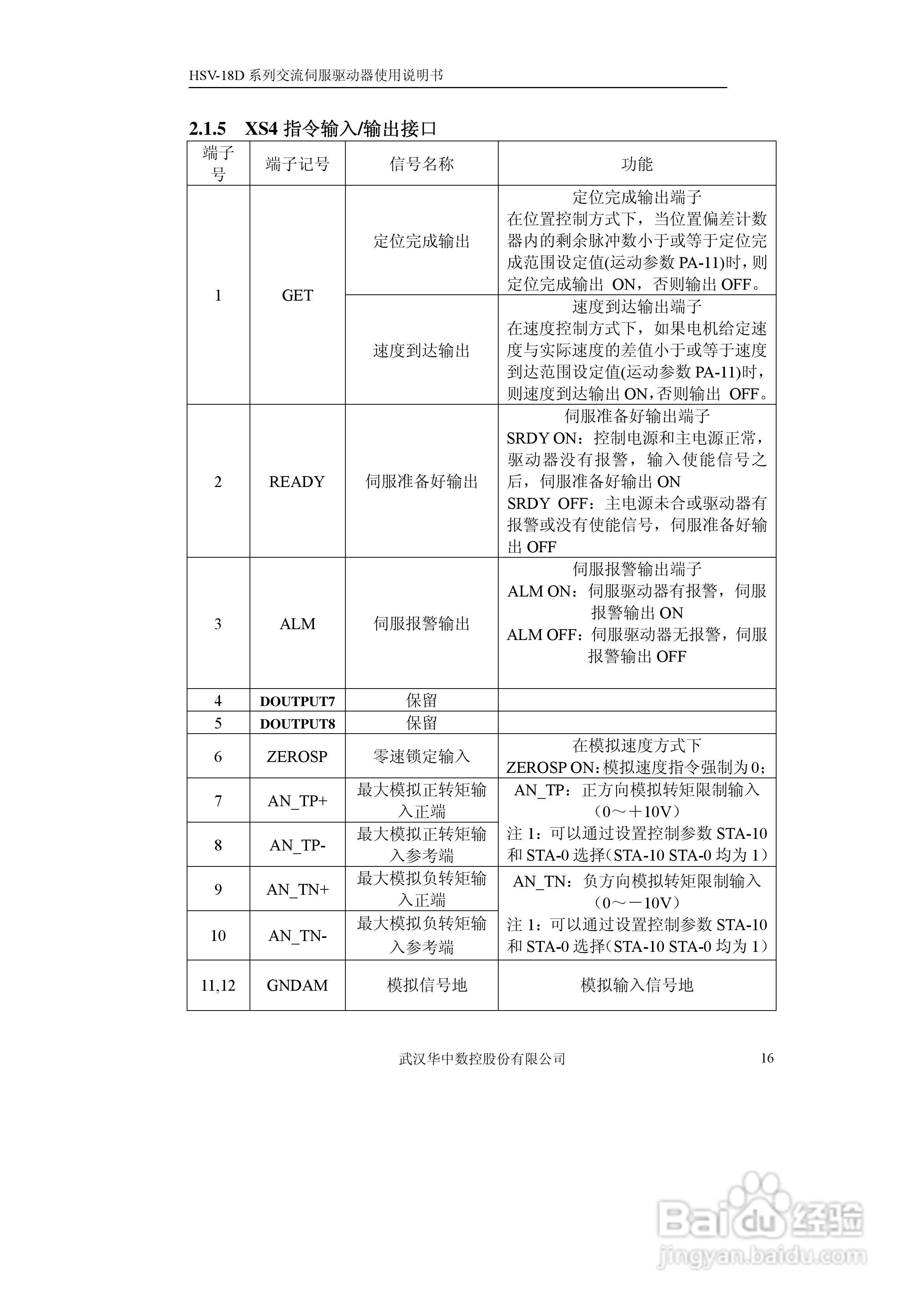 华中数控HVS-18D系列交流伺服驱动器使用说明书:[2]