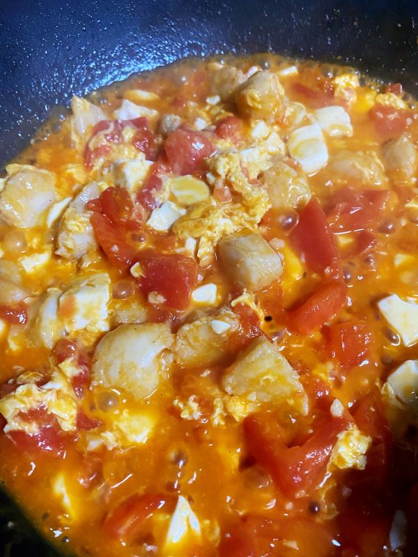 鳕鱼豆腐番茄蛋羹