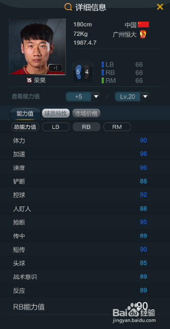 fifaol3中国队套之右后卫一览