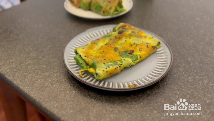 盐城鸡蛋饼菠菜汁版的做法