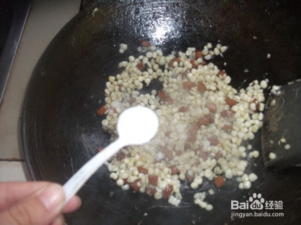 家常火腿肠炒玉米