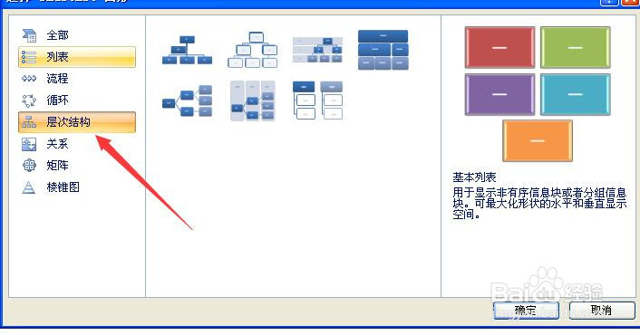 word2007中如何插入层次结构图