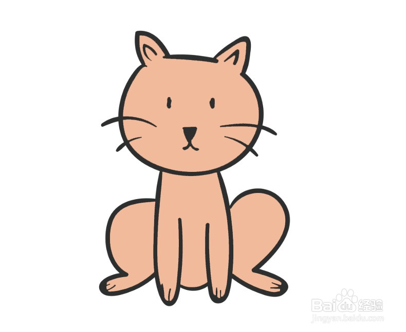 最简洁的猫咪简笔画