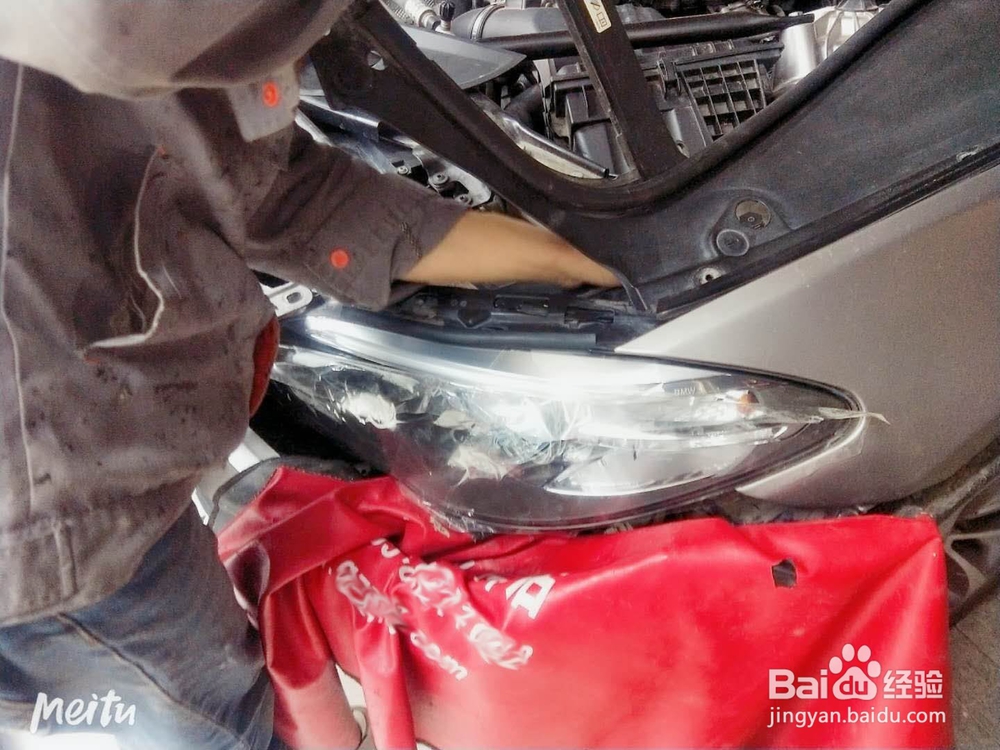 贵阳车灯升级改装，宝马5系525车灯改灯流程