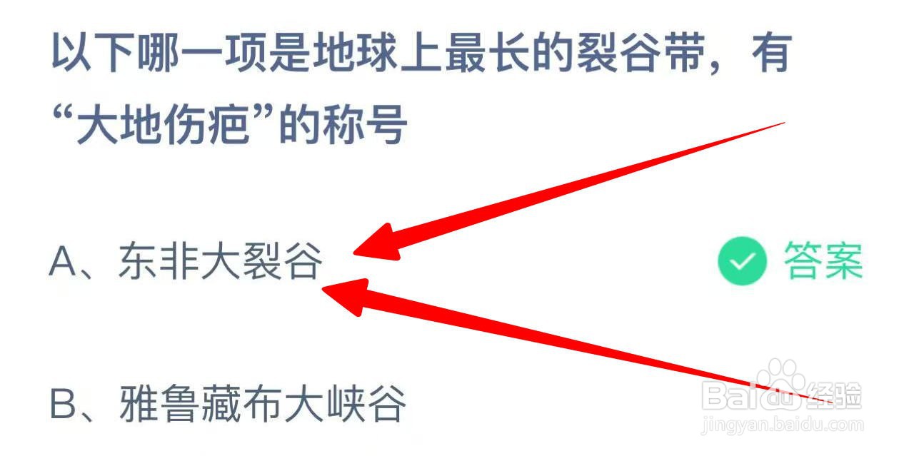 蚂蚁庄园哪一项有“大地伤疤”的称号？