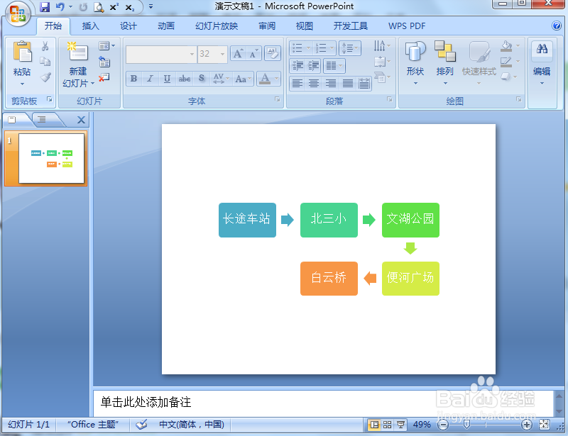 在ppt中创建基本蛇形流程的方法介绍