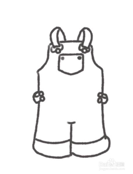 sketchbook怎么画一条蓝色背带裤