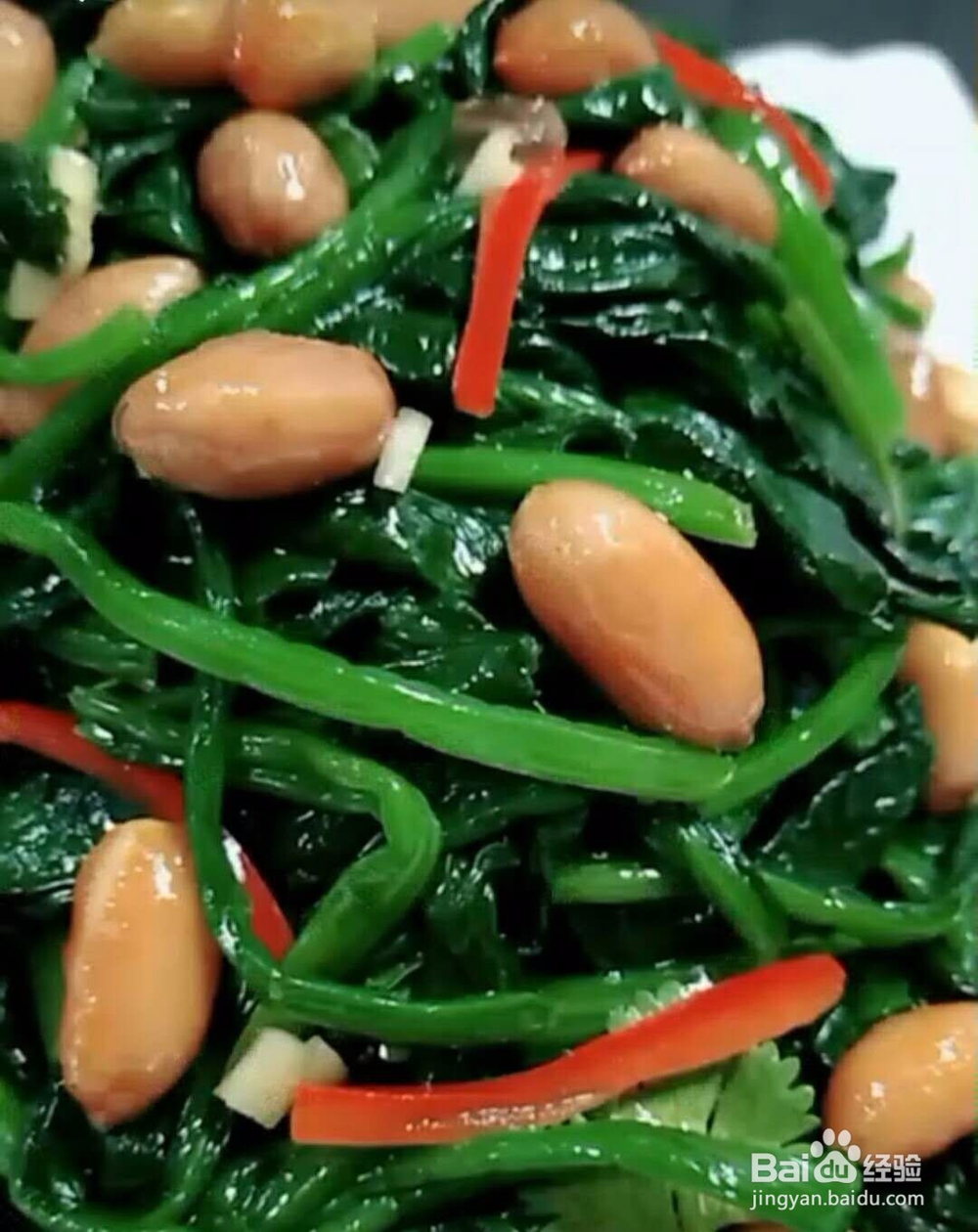 凉拌菠菜果仁做法