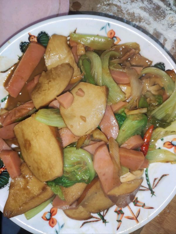 素鸡豆干炒火腿