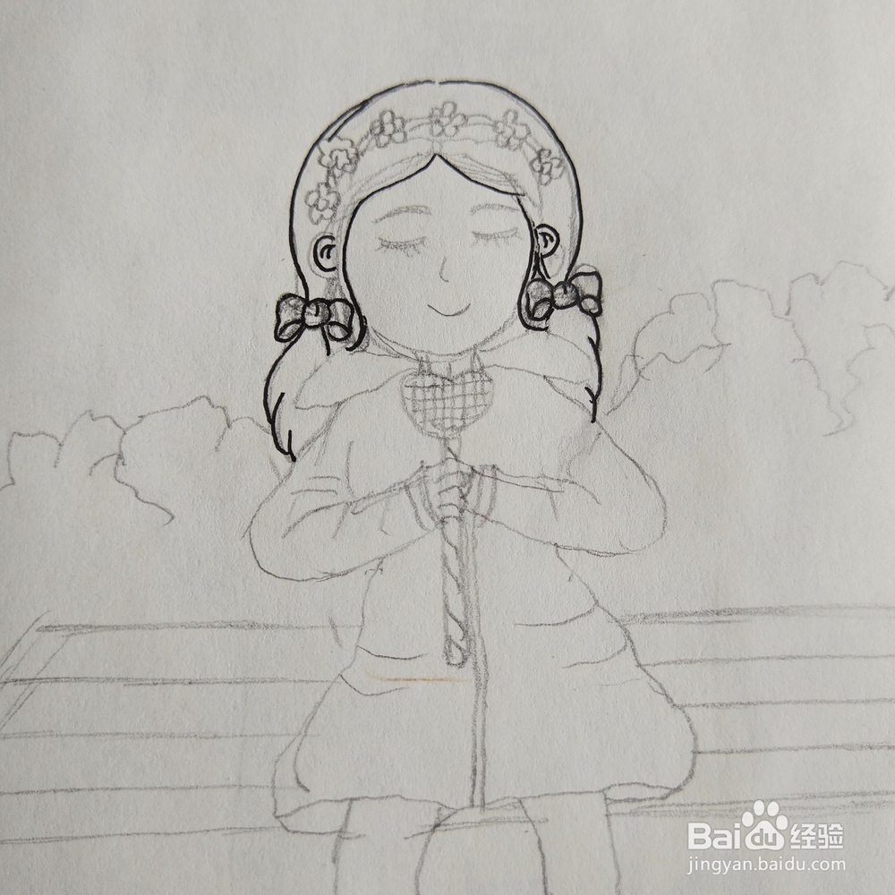 简笔画：可爱萌萌哒女孩步骤图