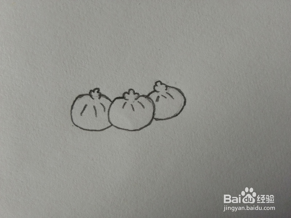 简笔画——怎么画一盘包子