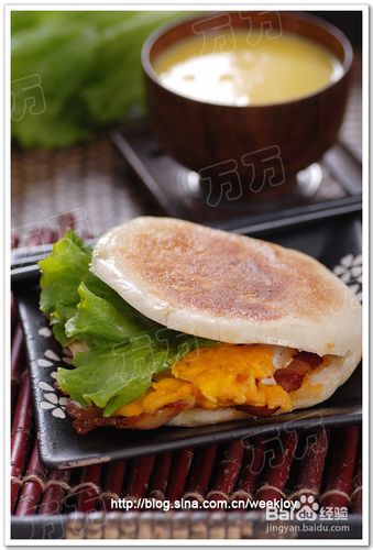 二人早餐【培根煎蛋夹馍】