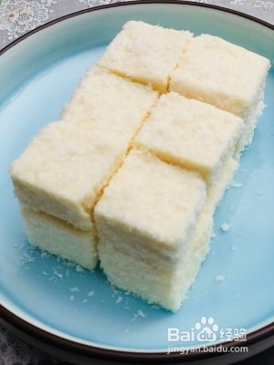 椰丝牛奶小方制作过程